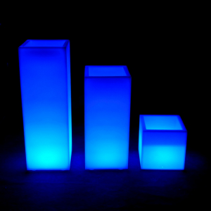 Кашпо пластиковое светящееся LED Vertical полиэтилен белый Фото 14