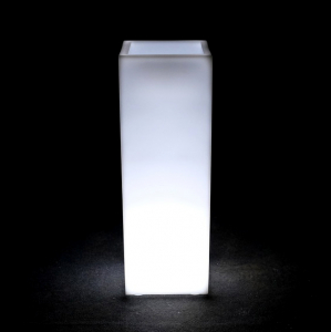 Кашпо пластиковое светящееся LED Vertical полиэтилен белый Фото 1