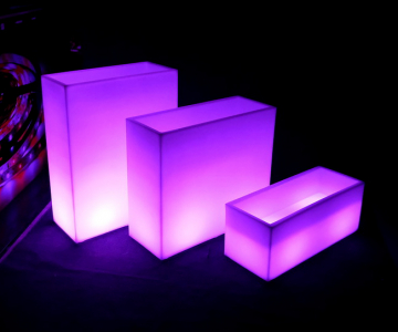 Кашпо пластиковое светящееся LED High полиэтилен белый Фото 11