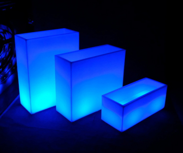 Кашпо пластиковое светящееся LED High полиэтилен белый Фото 13
