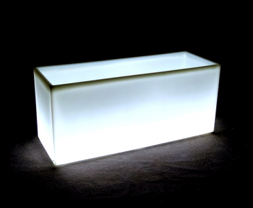 Кашпо пластиковое светящееся LED Long полиэтилен белый Фото 1