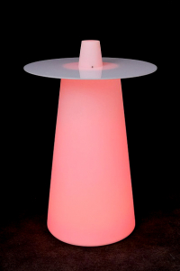 Стол пластиковый светящийся LED Saucer полиэтилен белый Фото 4