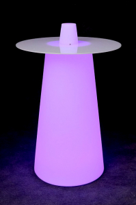 Стол пластиковый светящийся LED Saucer полиэтилен белый Фото 5