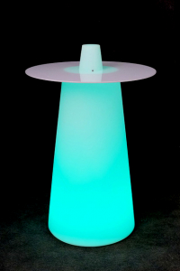 Стол пластиковый светящийся LED Saucer полиэтилен белый Фото 3