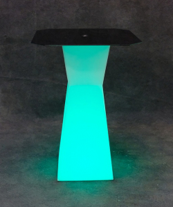Стол пластиковый коктейльный светящийся LED Prismo полиэтилен белый Фото 12