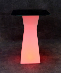 Стол пластиковый коктейльный светящийся LED Prismo полиэтилен белый Фото 14