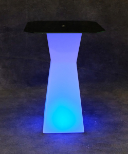 Стол пластиковый коктейльный светящийся LED Prismo полиэтилен белый Фото 13