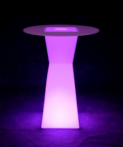 Стол пластиковый коктейльный светящийся LED Prismo полиэтилен белый Фото 3