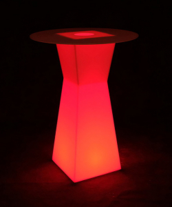Стол пластиковый коктейльный светящийся LED Prismo полиэтилен белый Фото 8