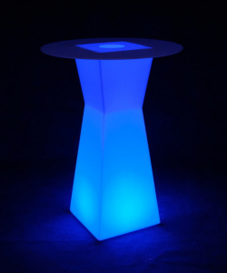 Стол пластиковый коктейльный светящийся LED Prismo полиэтилен белый Фото 6