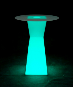 Стол пластиковый коктейльный светящийся LED Prismo полиэтилен белый Фото 4