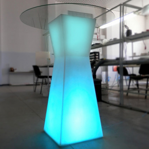 Стол пластиковый коктейльный светящийся LED Prismo полиэтилен белый Фото 10