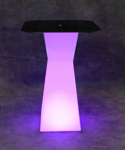 Стол пластиковый коктейльный светящийся LED Prismo полиэтилен белый Фото 15