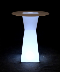 Стол пластиковый коктейльный светящийся LED Prismo полиэтилен белый Фото 1