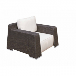 Кресло плетеное с подушкой Garden Relax Milton искусственный ротанг кофе Фото 1