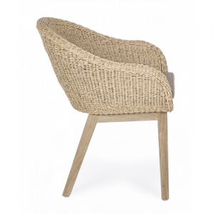 Кресло плетеное с подушками Garden Relax Ingrid тик, искусственный ротанг бежевый Фото 3