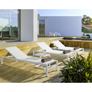 Столик металлический для шезлонга Garden Relax Konnor алюминий белый Фото 5