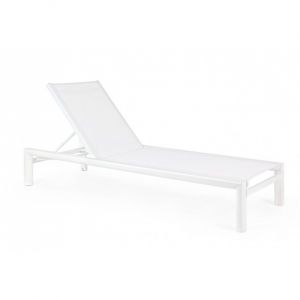 Шезлонг-лежак металлический Garden Relax Skipper алюминий, текстилен белый Фото 1