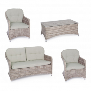 Комплект плетеной мебели Garden Relax Daiva алюминий/искусственный ротанг бежевый/серый Фото 2