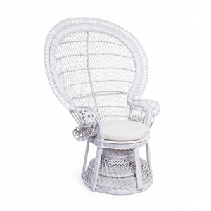 Кресло плетенное с подушкой Garden Relax Pavone ротанг белый Фото 2