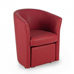 Кресло с пуфом Garden Relax Rita сосна/искусственная кожа красный Фото 7