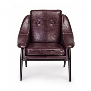 Кресло винтажное Garden Relax Magnum металл/искусственная кожа бордо Фото 3