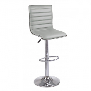 Барный стул мягкий Garden Relax Jackson сталь, искусственная кожа светло-серый Фото 1