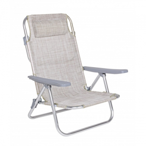 Кресло-шезлонг металлическое Garden Relax Ocean алюминий/текстилен серый Фото 1