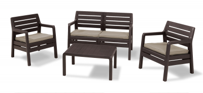 Комплект пластиковой мебели Keter Delano Set полипропилен коричневый, серо-бежевый Фото 1