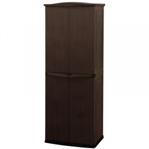 Шкаф пластиковый Keter Rattan Style Tall Utility Shed полипропилен коричневый Фото 1