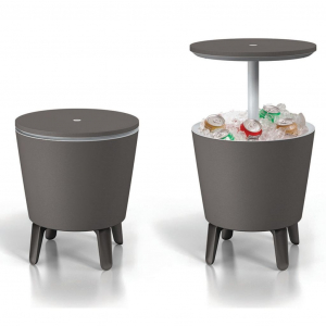 Стол пластиковый мини-бар Keter Cool Bar полипропилен мокко, светло-серый Фото 2