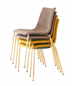 Стул с обивкой Scab Design Zebra Pop 4 legs  сталь, поликарбонат, ткань сатинированная латунь, желтый Фото 5
