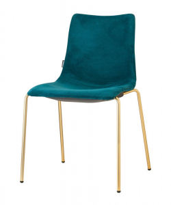 Стул с обивкой Scab Design Zebra Pop 4 legs  сталь, поликарбонат, ткань сатинированная латунь, морская волна Фото 1
