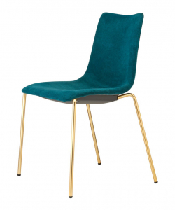 Стул с обивкой Scab Design Zebra Pop 4 legs  сталь, поликарбонат, ткань сатинированная латунь, морская волна Фото 4
