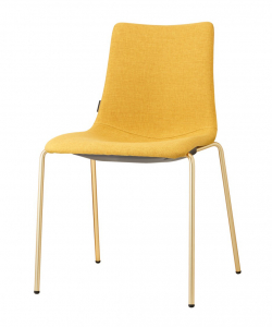Стул с обивкой Scab Design Zebra Pop 4 legs  сталь, поликарбонат, ткань сатинированная латунь, желтый Фото 1