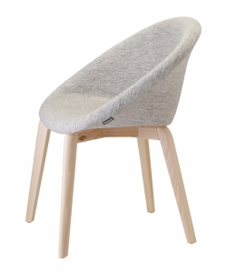 Кресло с обивкой Scab Design Natural Giulia Pop бук, технополимер, ткань натуральный бук, светло-серый Фото 3