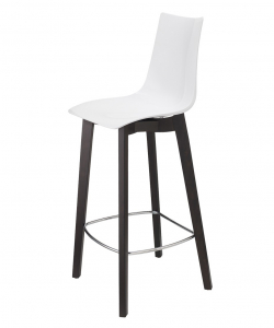 Стул барный пластиковый Scab Design Natural Zebra Antishock бук, поликарбонат венге, белый Фото 4