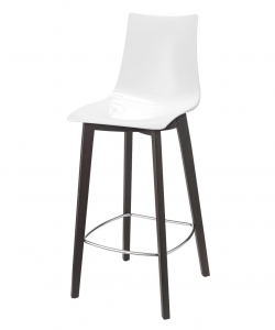 Стул барный пластиковый Scab Design Natural Zebra Antishock бук, поликарбонат венге, белый Фото 1
