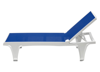 Шезлонг-лежак пластиковый Scab Design Tahiti технополимер, текстилен белый, синий Фото 3