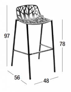 Барный металлический стул Fast Forest алюминий, сталь Фото 6
