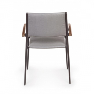 Кресло металлическое текстиленовое Garden Relax Catalina алюминий, тик, текстилен серый Фото 4