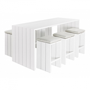 Комплект мебели с барной стойкой Garden Relax Atlantic алюминий белый Фото 1