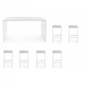 Комплект мебели с барной стойкой Garden Relax Atlantic алюминий белый Фото 3