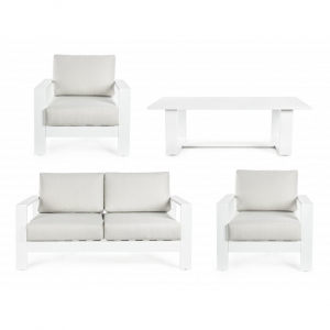 Лаунж-набор мебели Garden Relax Atlantic алюминий, ткань белый Фото 3