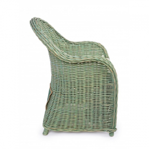 Кресло плетеное с подушкой Garden Relax Martin натуральный ротанг зеленый Фото 5