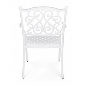 Кресло обеденное металлическое Garden Relax Ivrea алюминий белый Фото 5