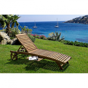 Шезлонг-лежак деревянный Garden Relax Noemi Sunbed акация коричневый Фото 9