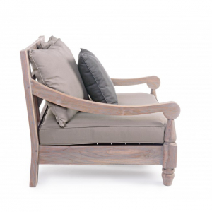 Кресло деревянное с подушкой Garden Relax Bali тик, ткань коричневый Фото 5