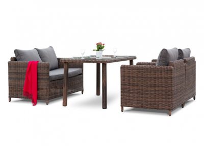 Комплект плетеной мебели 4SIS Макиато алюминий, искусственный ротанг коричневый Фото 1