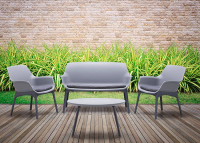 Комплект пластиковой мебели BiRattan Luxor Lounge Set пластик серый Фото 4